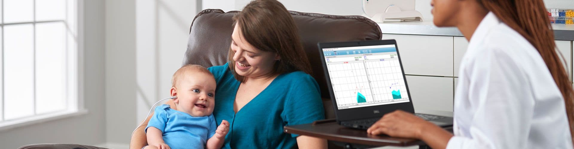 OAE testing on an infant with the Audera Pro